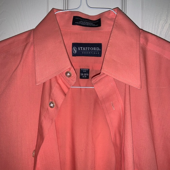 Stafford Essentials Coral Button Down - Picture 2 of 3
